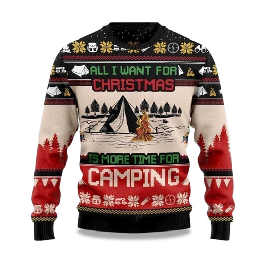 All I Want For Christmas Is More Time For Camping Ugly Christmas Sweater - Holiday Gift product image