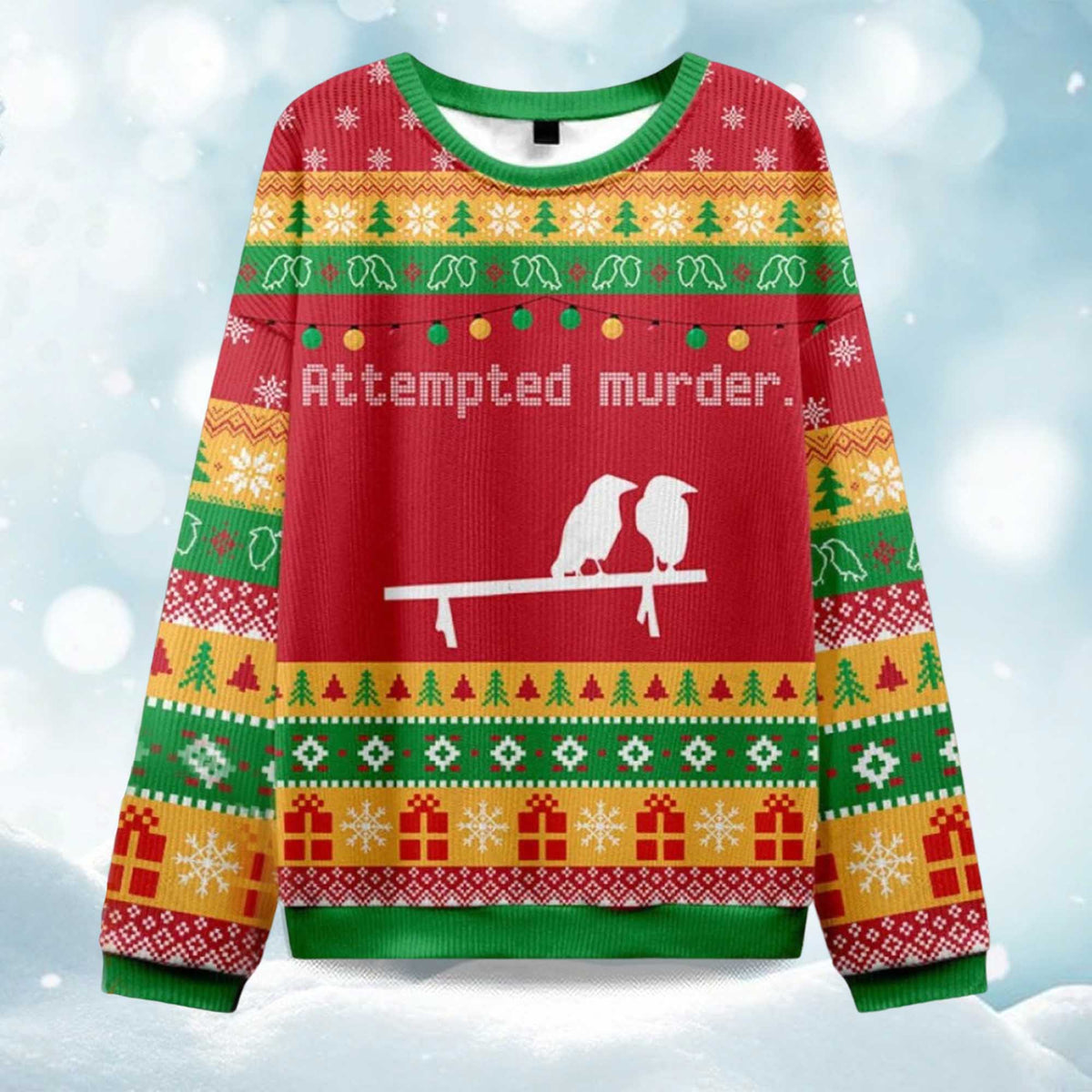 Attempted Murder Ugly Christmas Sweater - Holiday Gift product image