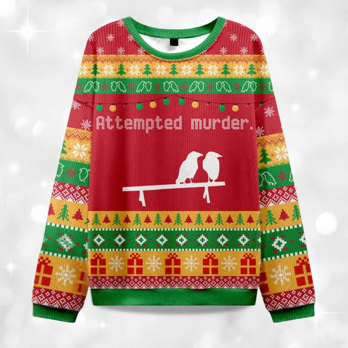 Attempted Murder Ugly Christmas Sweater - Holiday Gift product image 4