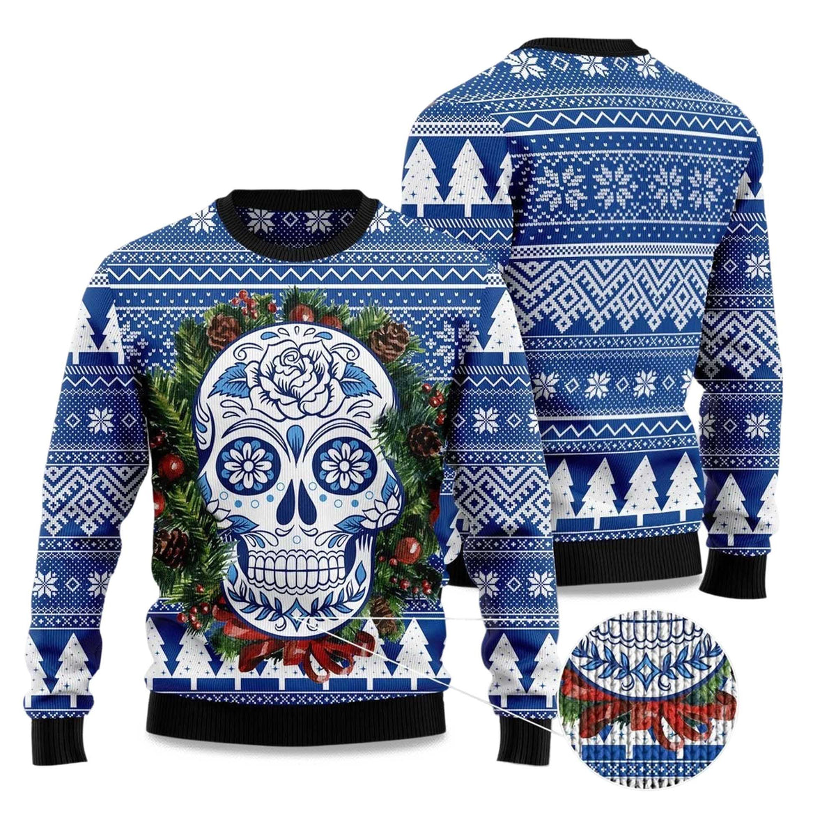 Awesome Sugar Skull Ugly Christmas Sweater - Holiday Gift product image