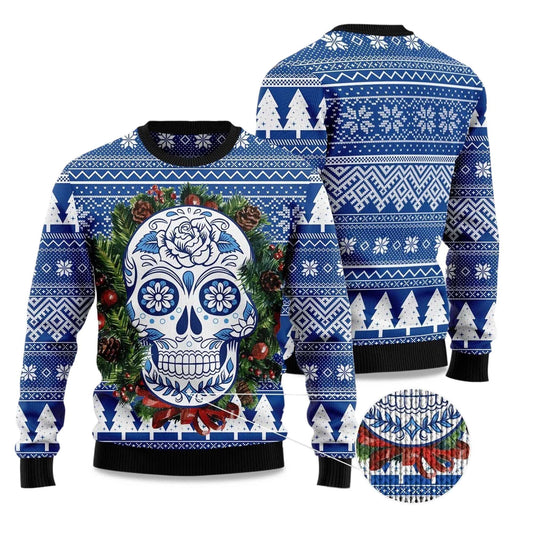 Awesome Sugar Skull Ugly Christmas Sweater - Holiday Gift product image