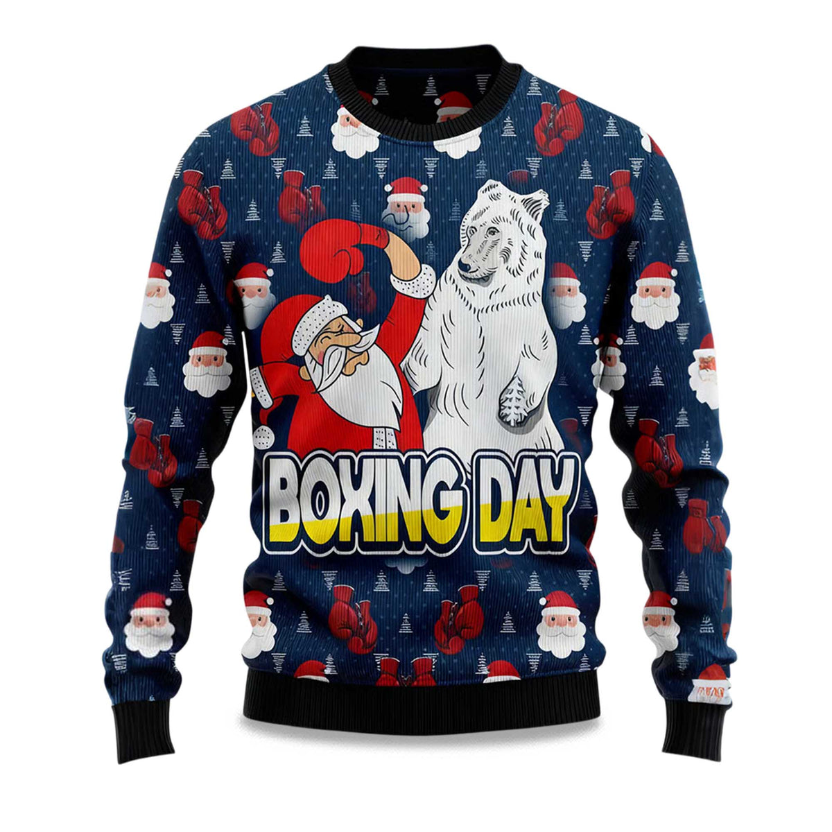 Boxing Day Santa and Beer Ugly Christmas Sweater - Holiday Gift product image