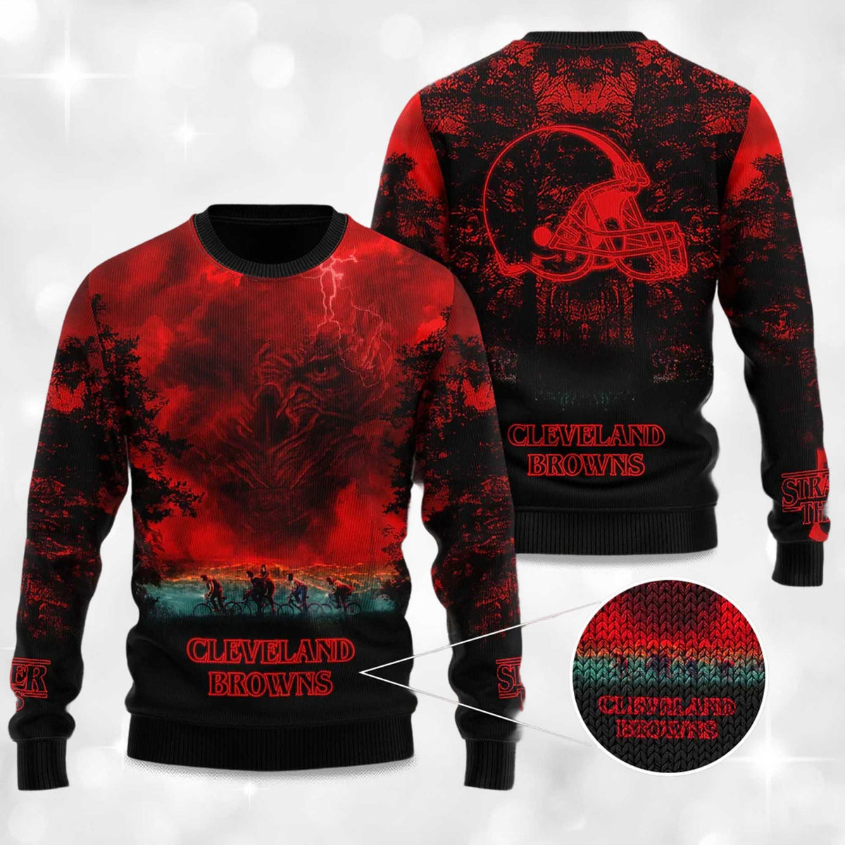 Browns Stranger Things Ugly Christmas Sweater - Gift Idea product image 4