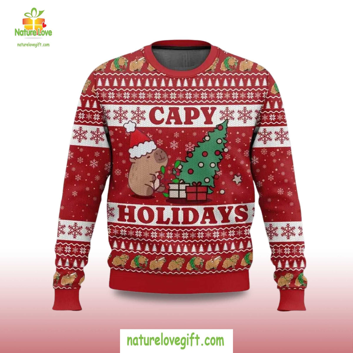 Capy Holidays Festive Holiday Pullover Ugly Christmas Sweater - Holiday Gift product image 2