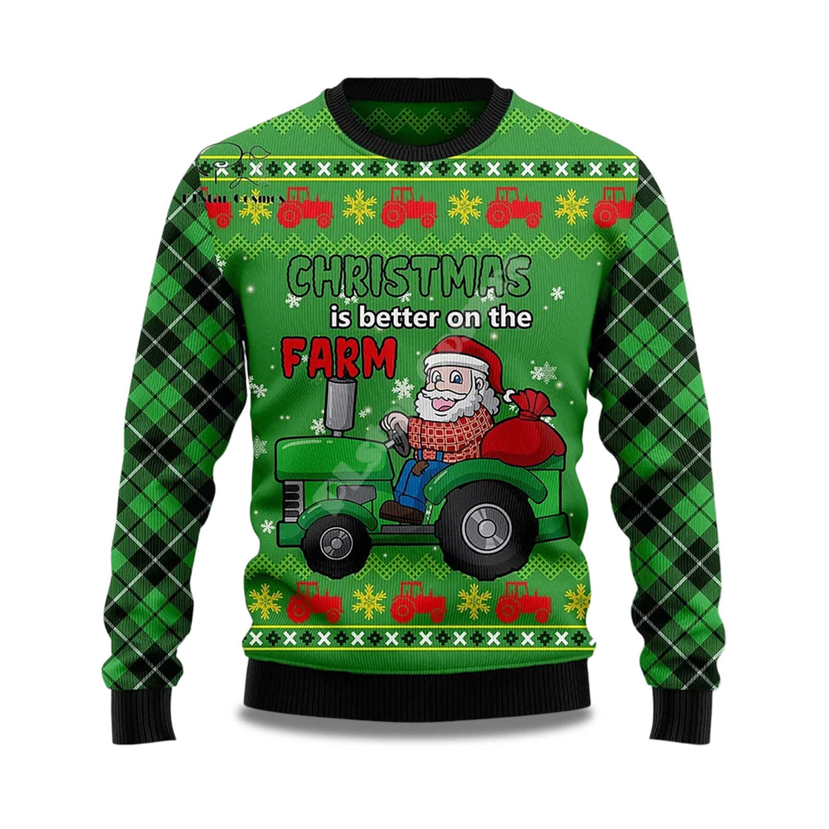 Chrismas Is Better On The Farm Santa Ugly Christmas Sweater - Holiday Gift product image