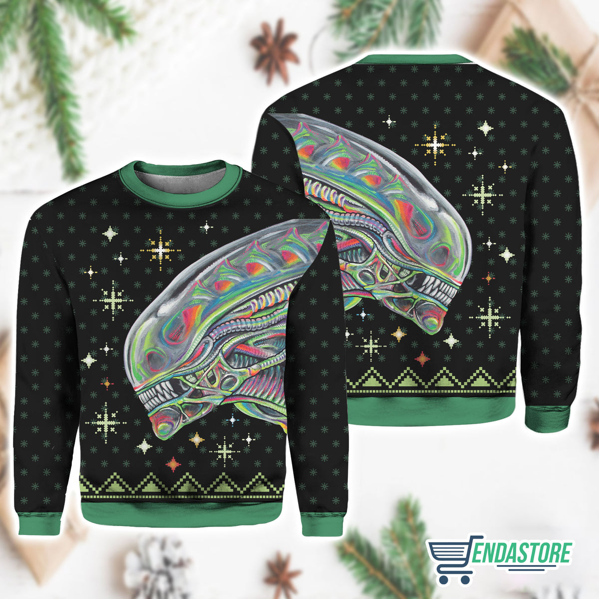 Christmas Alien Xenomorph 3D Ugly Christmas Sweater - Holiday Gift product image