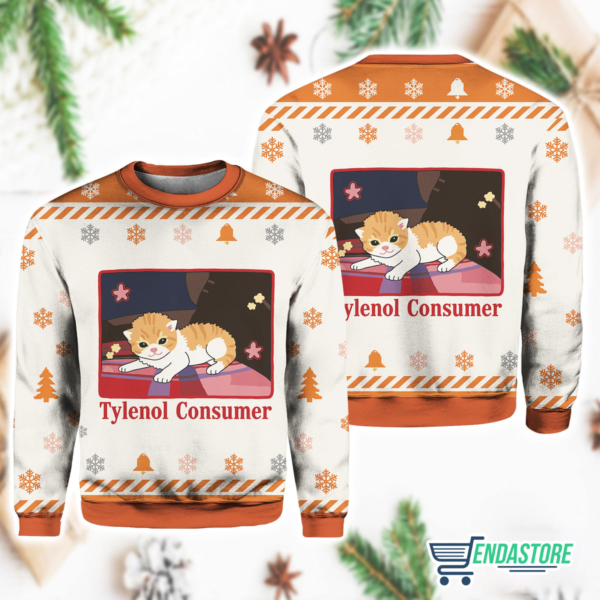 Christmas Cat Tylenol Consumer 3D Ugly Christmas Sweater - Holiday Gift product image