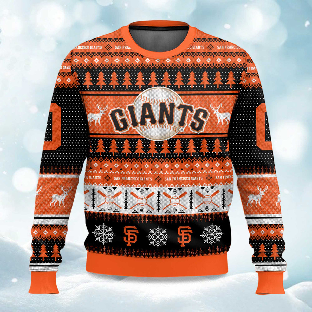 Christmas Giants Baseball Personalized Ugly Christmas Sweater - Holiday Gift product image