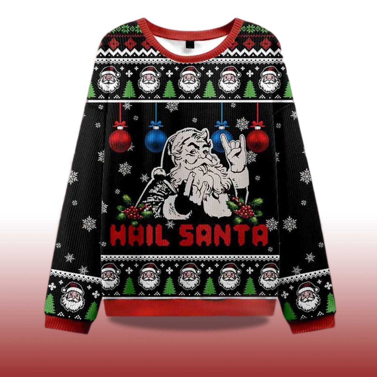 Christmas Hail Santa Ugly Christmas Sweater - Holiday Gift product image 4