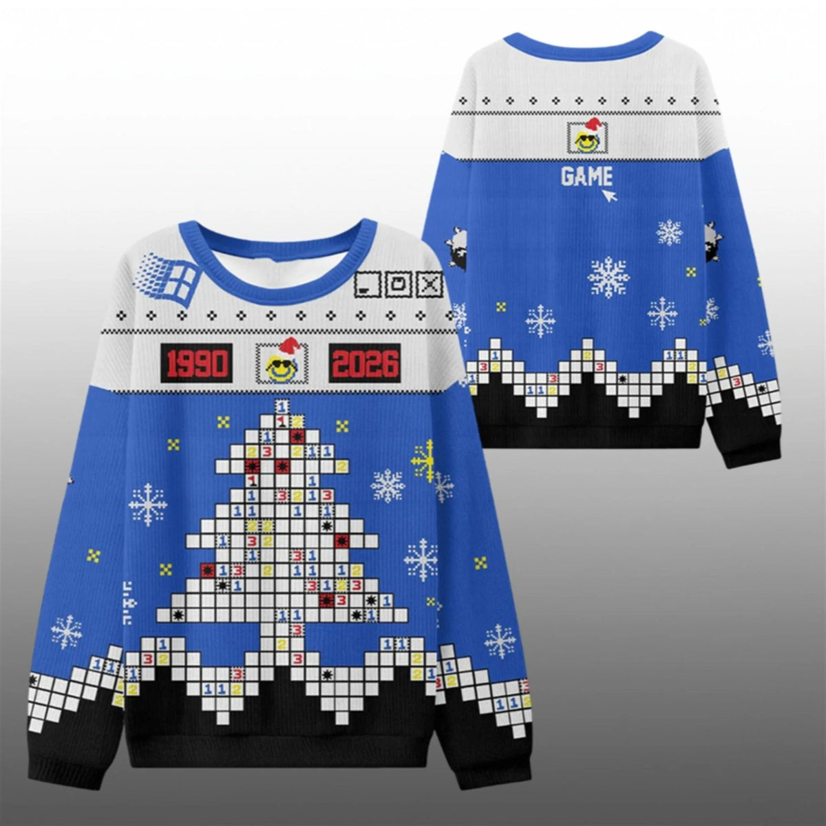 Christmas Minesweeper Tree 3D Ugly Christmas Sweater - Holiday Gift product image