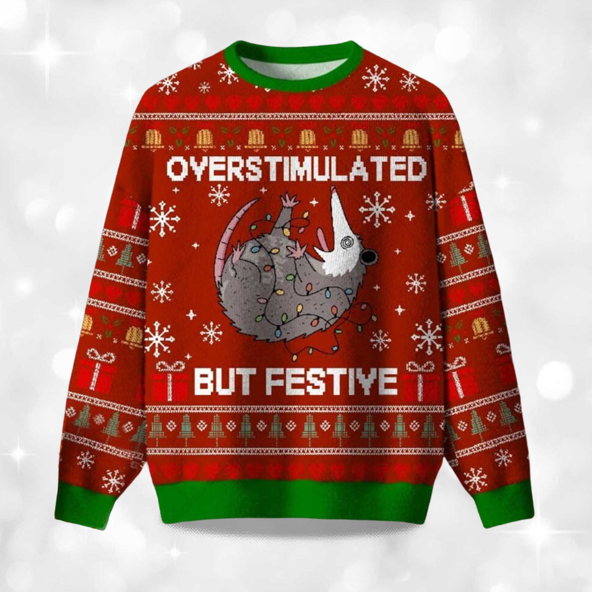 Christmas Overstimulated But Festive Ugly Christmas Sweater - Holiday Gift product image 4