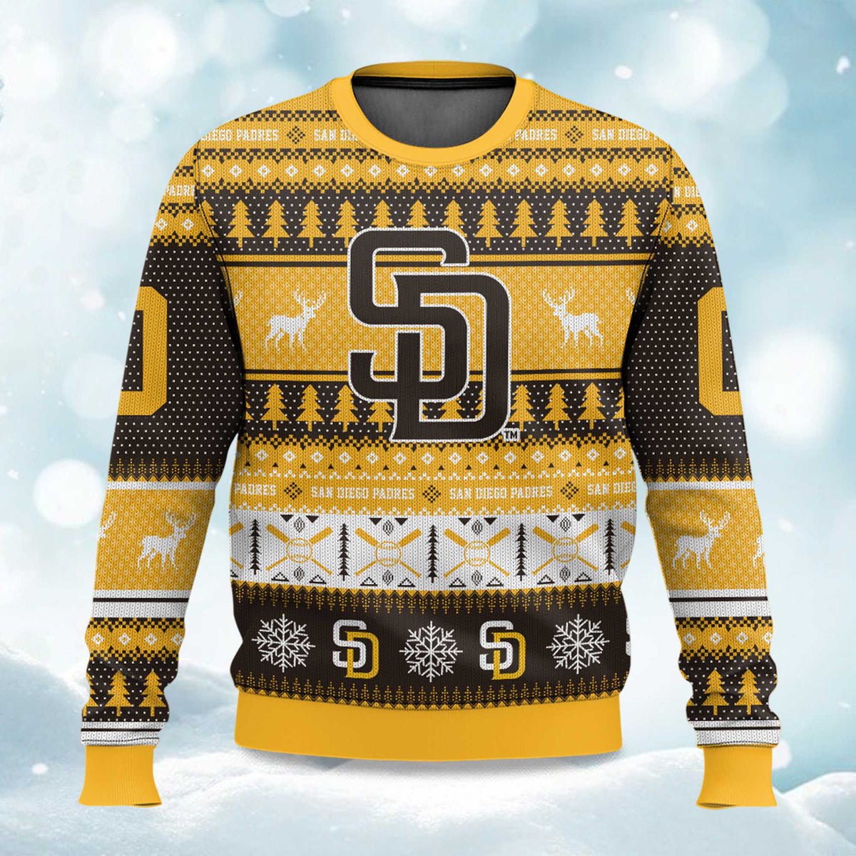 Christmas Padres Baseball Personalized Ugly Christmas Sweater - Holiday Gift product image
