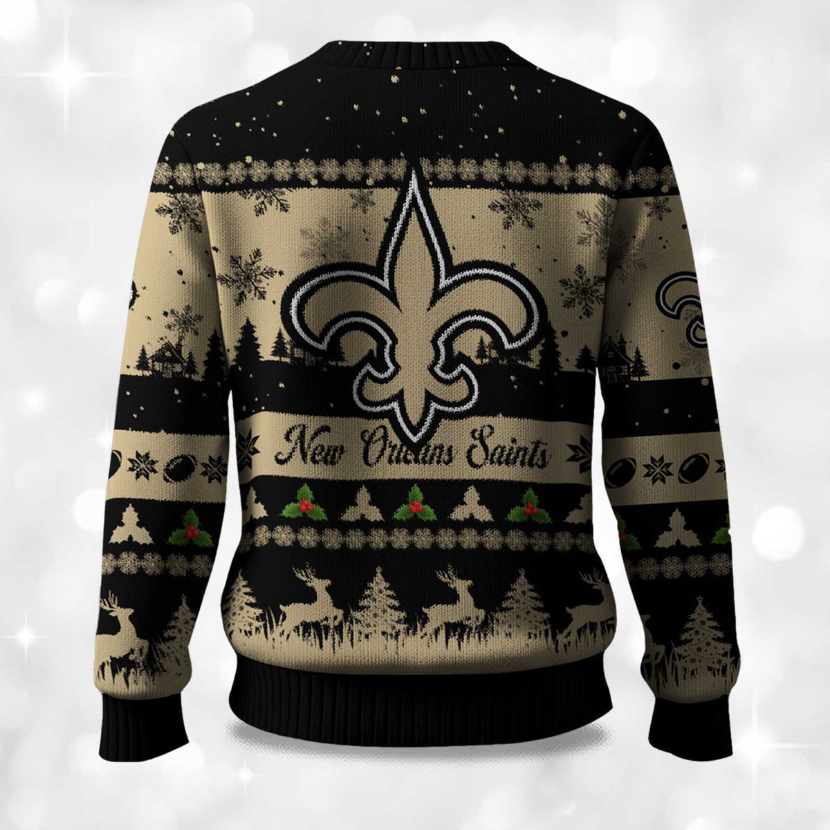 Christmas Saints Festive Reindeer & Tree Ugly Christmas Sweater - Holiday Gift product image 4
