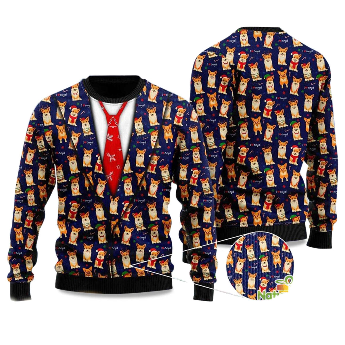Corgis Christmas Pattern Vest Style Ugly Christmas Sweater - Holiday Gift product image