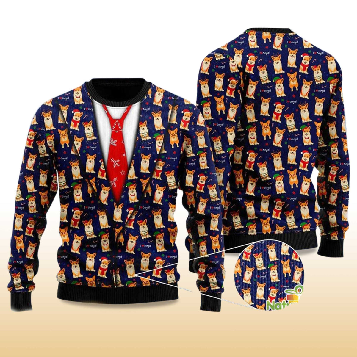 Corgis Christmas Pattern Vest Style Ugly Christmas Sweater - Holiday Gift product image 4