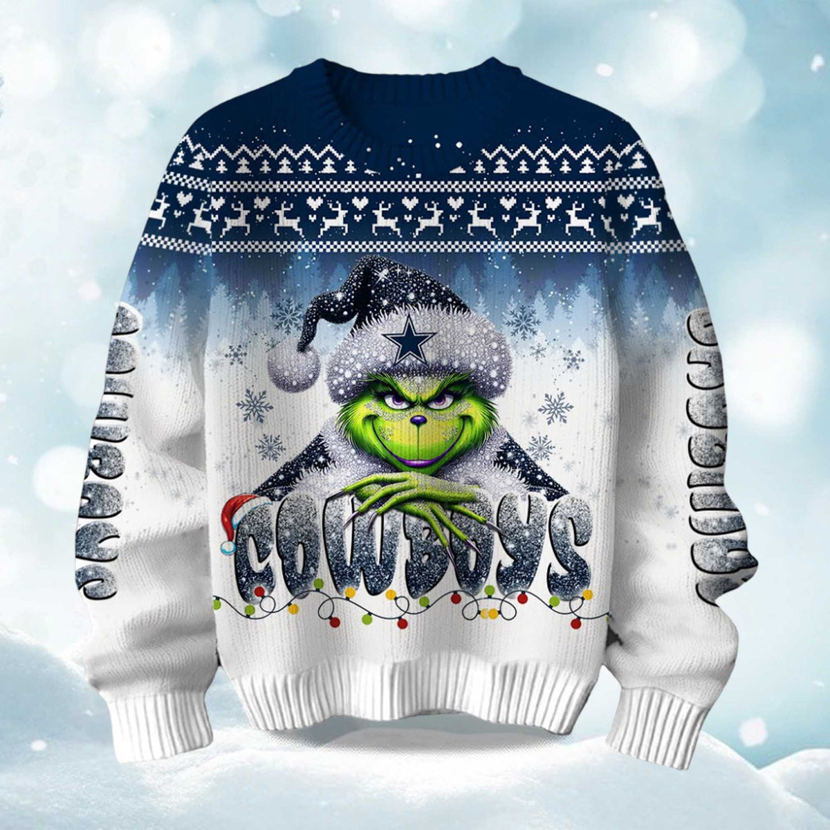 Cowboys Grnch Season Ugly Christmas Sweater - Holiday Gift product image