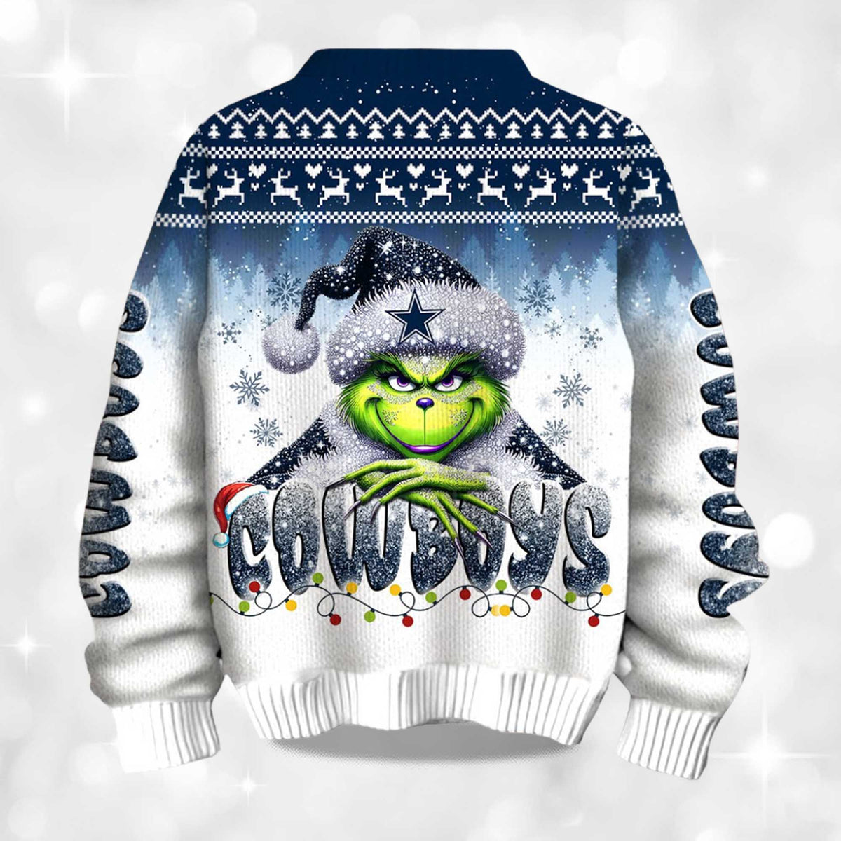 Cowboys Grnch Season Ugly Christmas Sweater - Holiday Gift product image 4