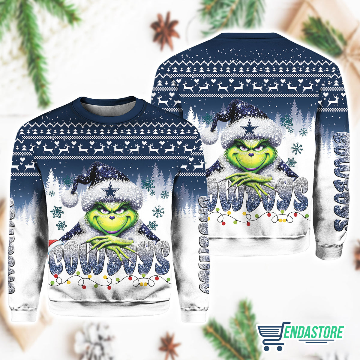 Cowboy Grnch Season 3D Ugly Christmas Sweater - Holiday Gift product image