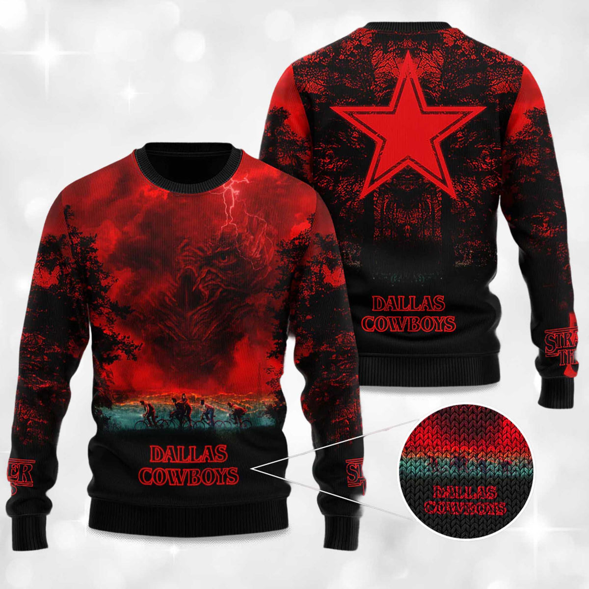 Cowboys Stranger Things Ugly Christmas Sweater - Gift Idea product image 4