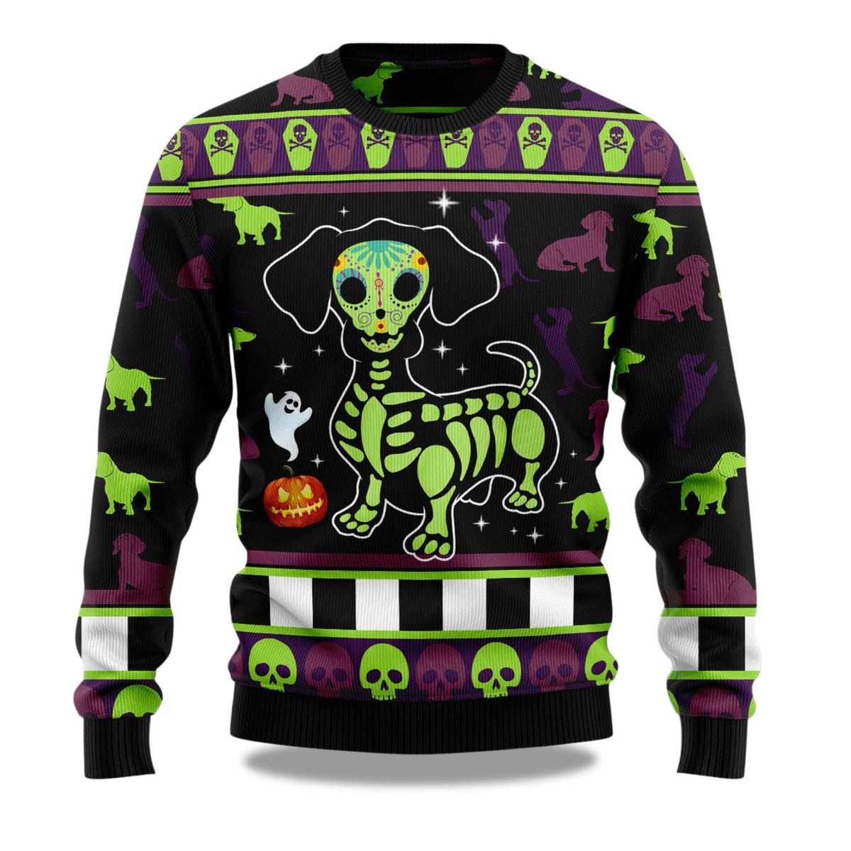 Dachshund Pumpkin Ugly Christmas Sweater - Holiday Gift product image