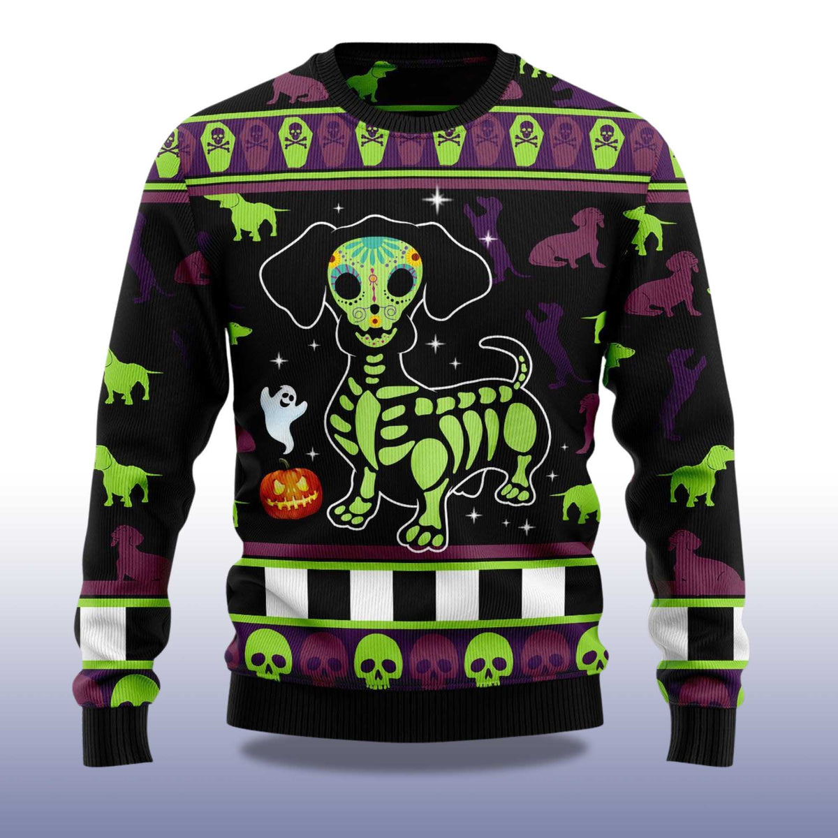 Dachshund Pumpkin Ugly Christmas Sweater - Holiday Gift product image 4