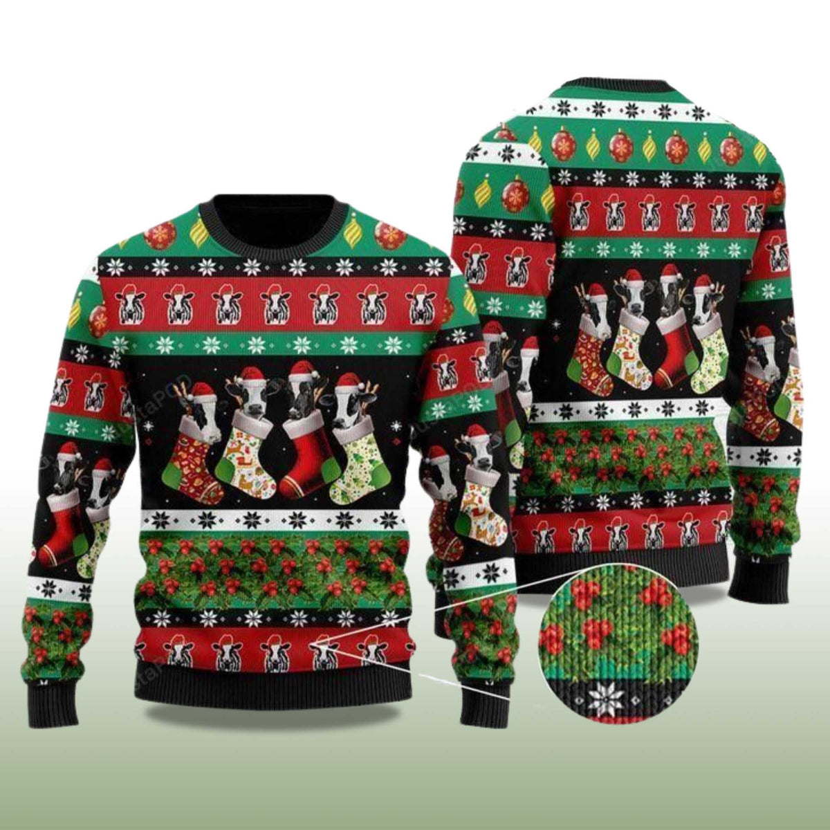 Dairy Cow Ugly Christmas Sweater - Holiday Gift product image 4