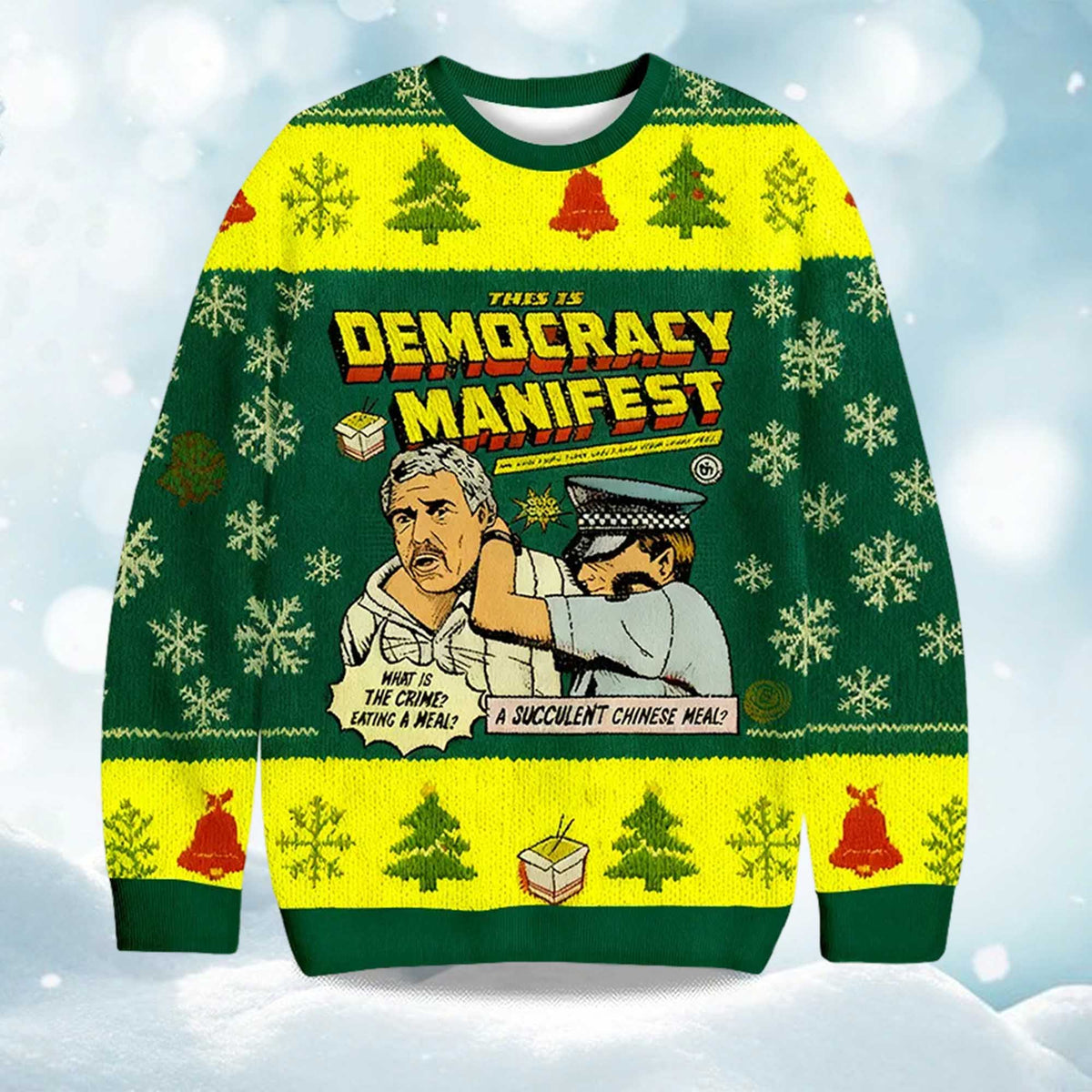 Democracy Manifest Ugly Christmas Sweater - Holiday Gift product image