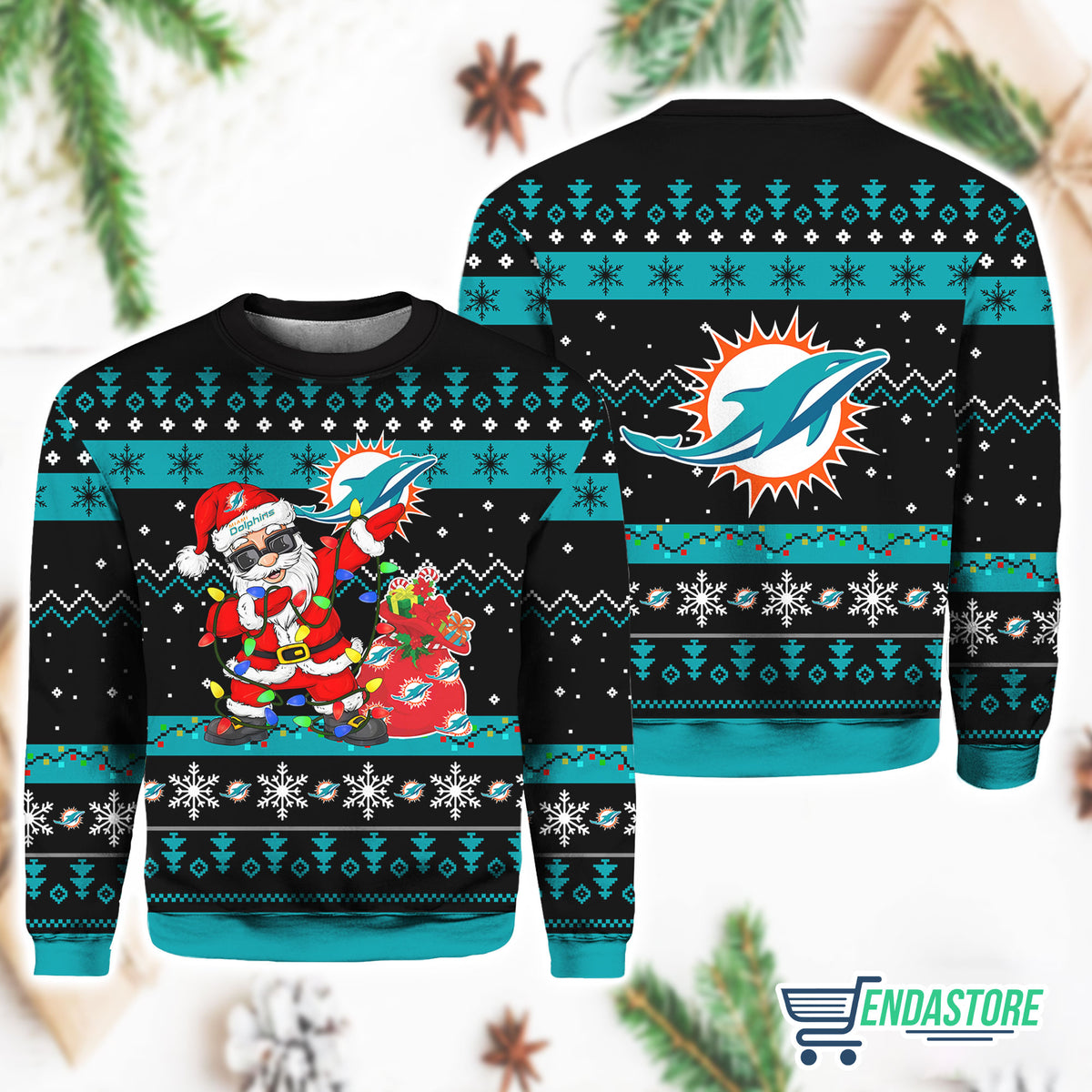 Dolphins Santa Claus 3D Ugly Christmas Sweater - Holiday Gift product image