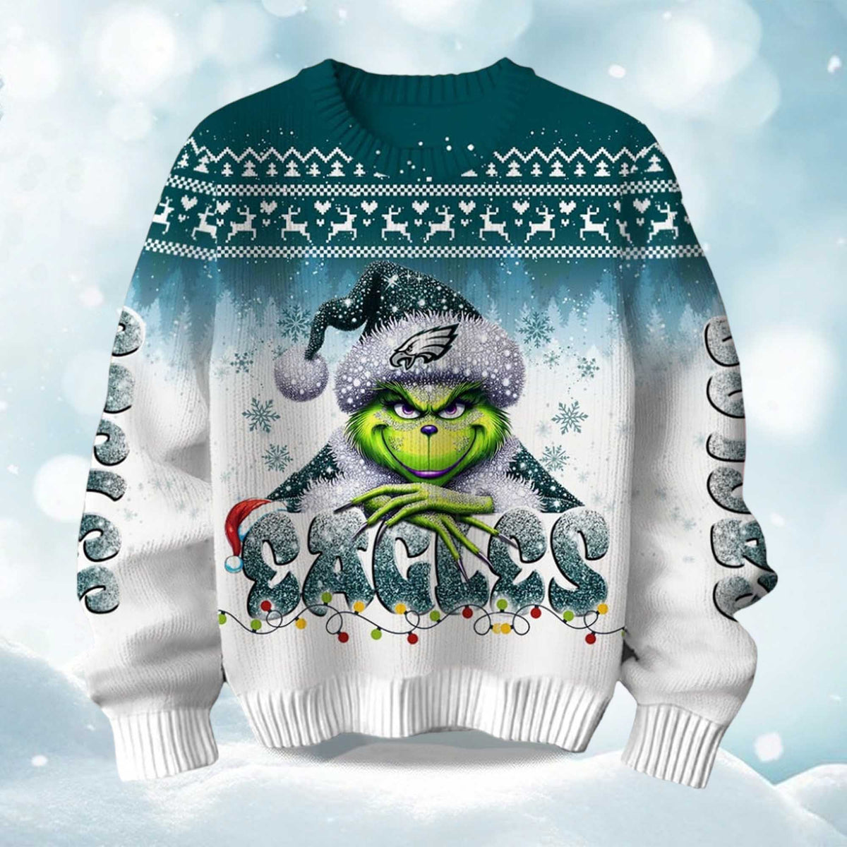 Eagles Grnch Season Ugly Christmas Sweater - Holiday Gift product image
