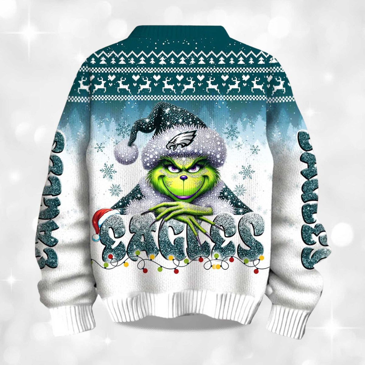 Eagles Grnch Season Ugly Christmas Sweater - Holiday Gift product image 4