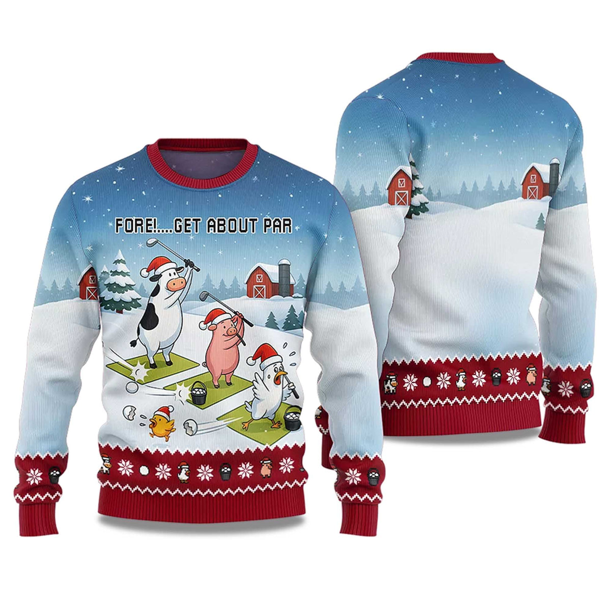 Fore Get About Par Ugly Christmas Sweater - Holiday Gift product image