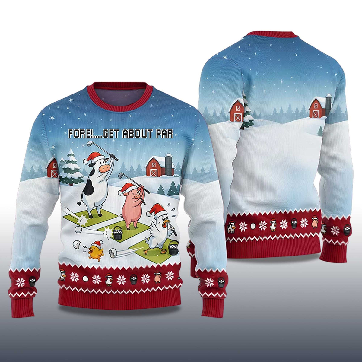 Fore Get About Par Ugly Christmas Sweater - Holiday Gift product image 4