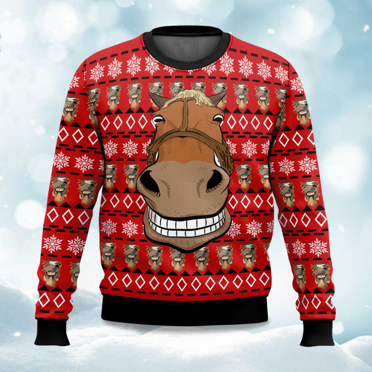 Funny Horse Ugly Christmas Sweater - Holiday Gift product image
