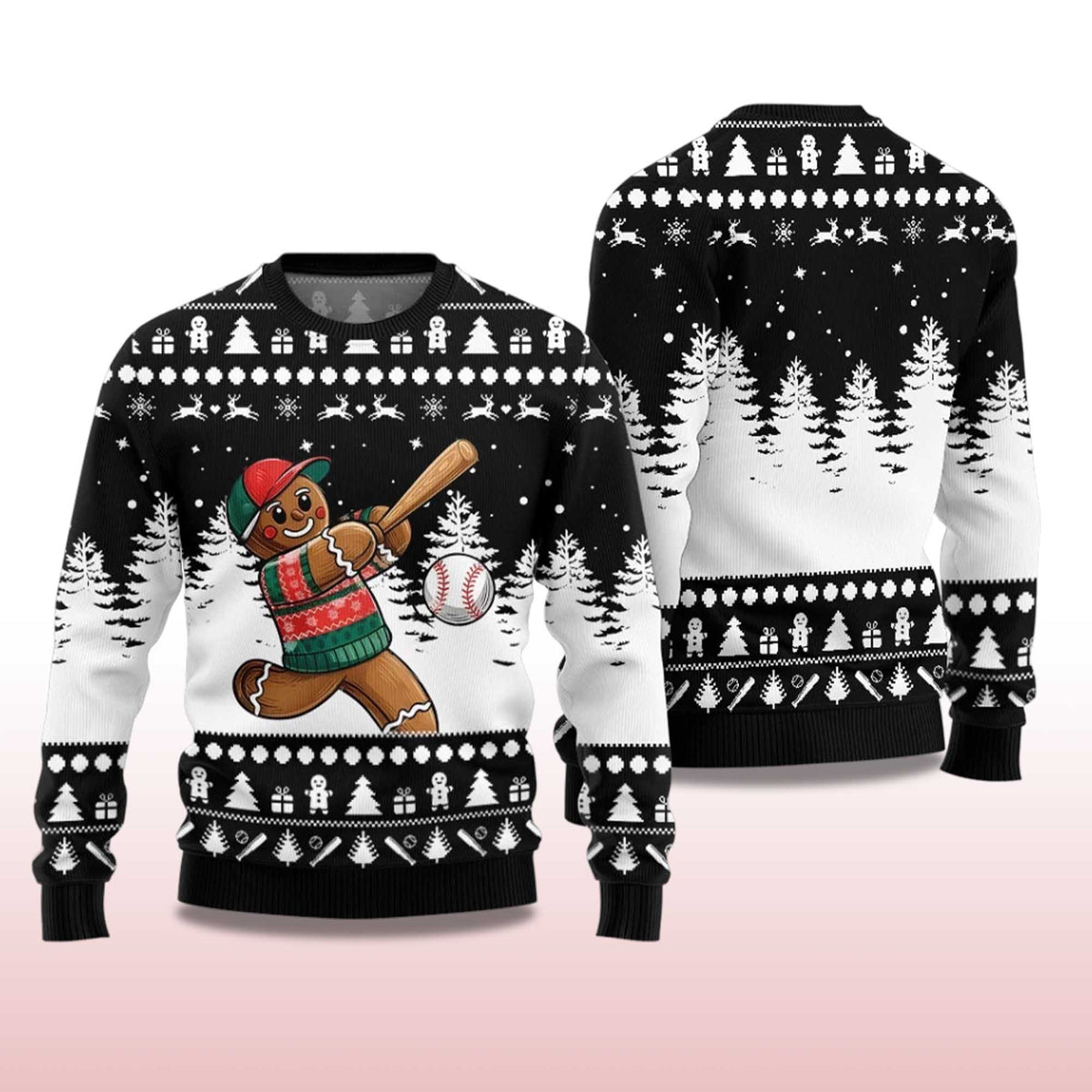 Gingerbread Baseball Ugly Christmas Sweater - Holiday Gift product image 4