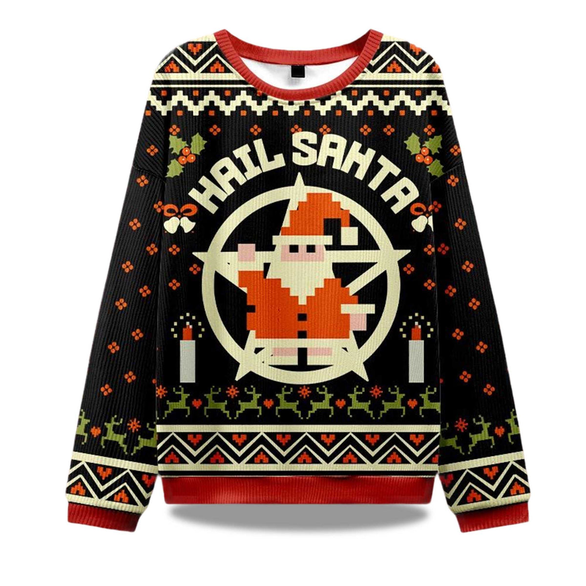 Hail Santa Retro Ugly Christmas Sweater - Holiday Gift product image