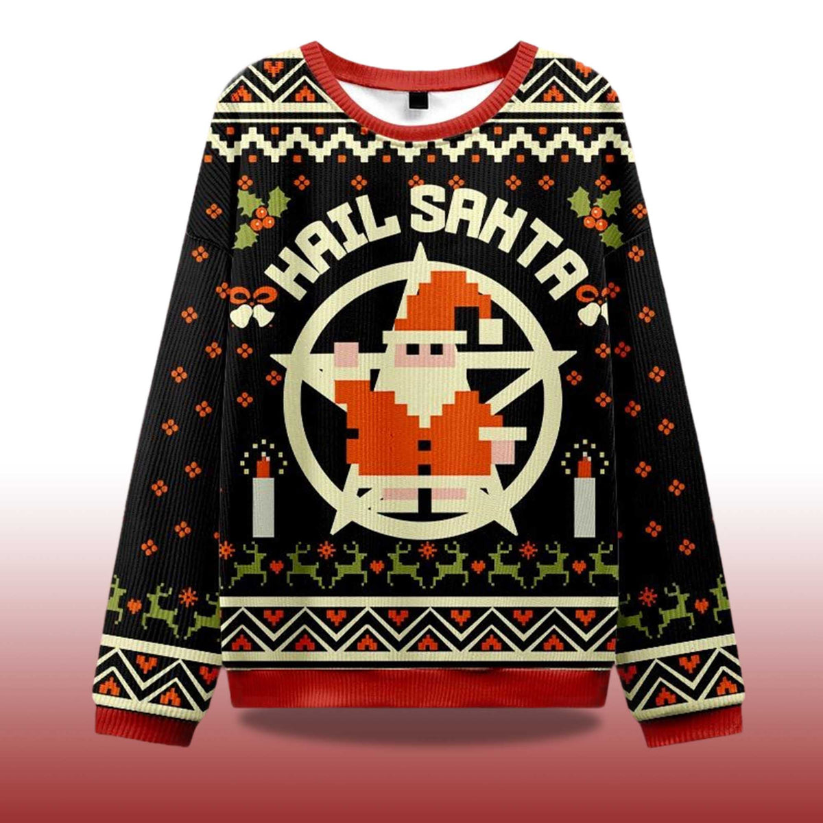 Hail Santa Retro Ugly Christmas Sweater - Holiday Gift product image 4