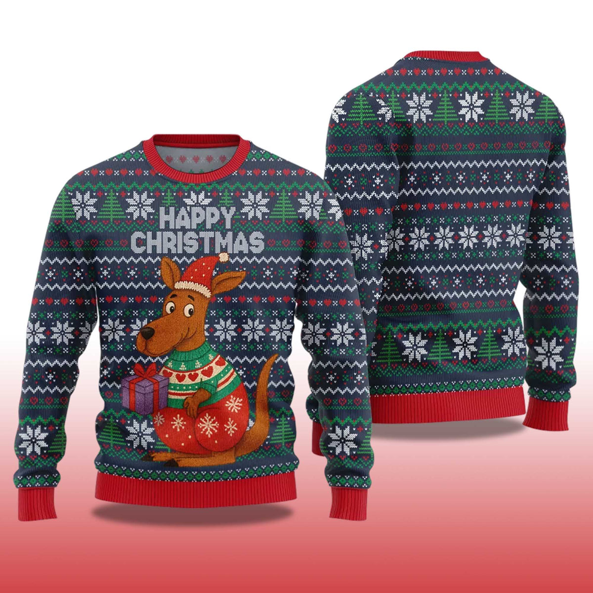 Happy Christmas Kangaroo Ugly Christmas Sweater - Holiday Gift product image 4