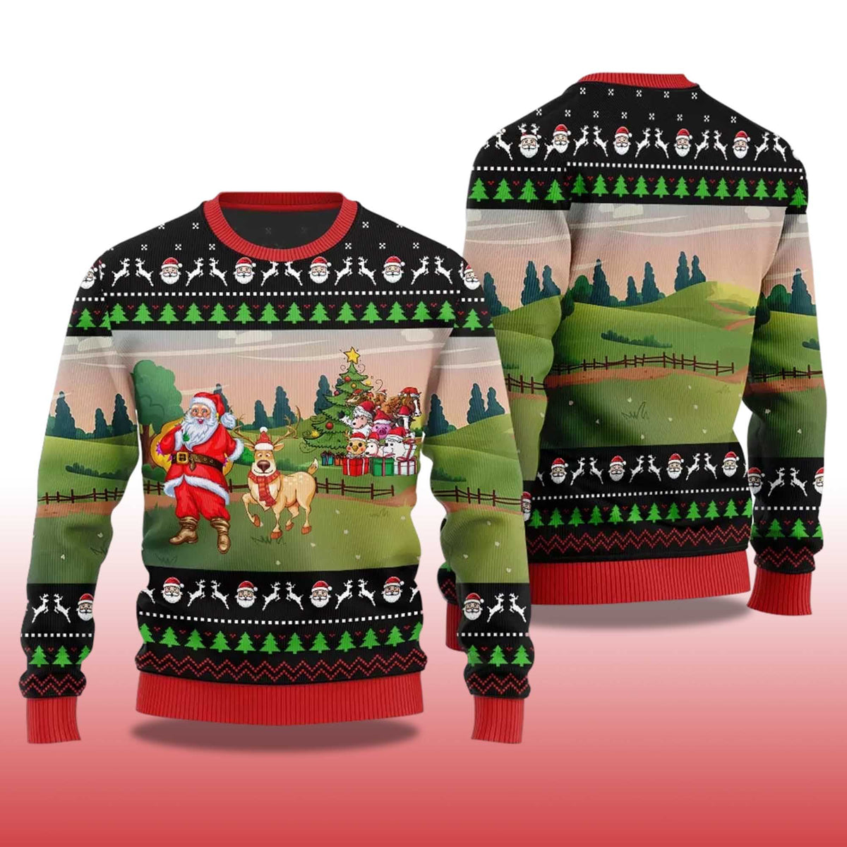 Happy Farm Ugly Christmas Sweater - Holiday Gift product image 4