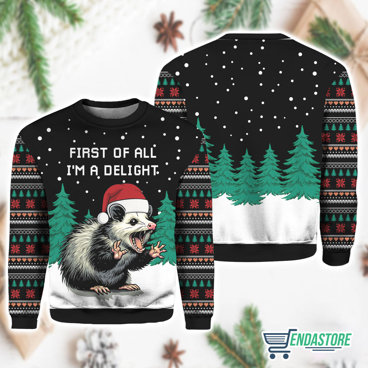 I Am A Delight Opossum 3D Ugly Christmas Sweater - Holiday Gift product image