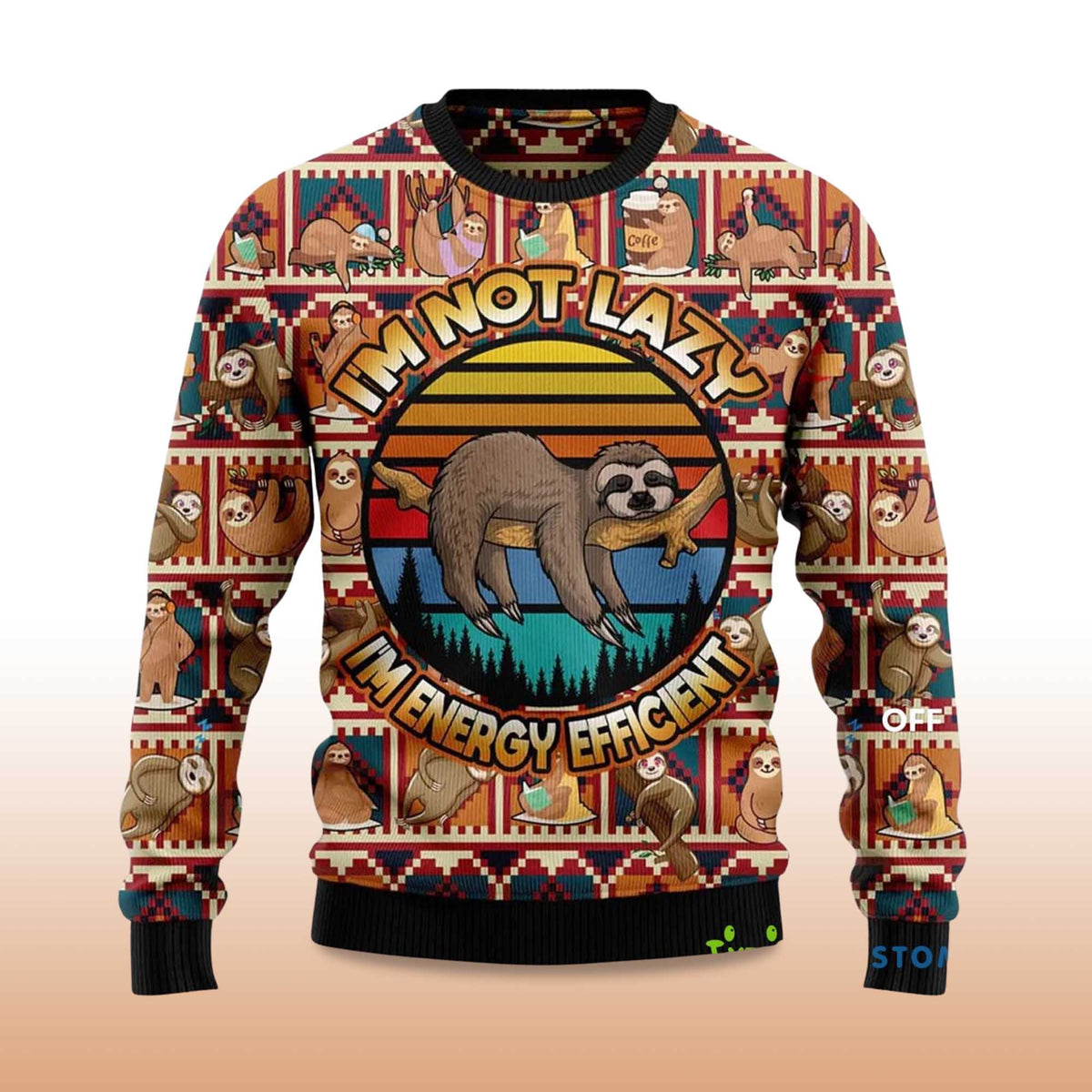 I’m Not Lazy I’m Energy Efficient Ugly Christmas Sweater - Holiday Gift product image 4