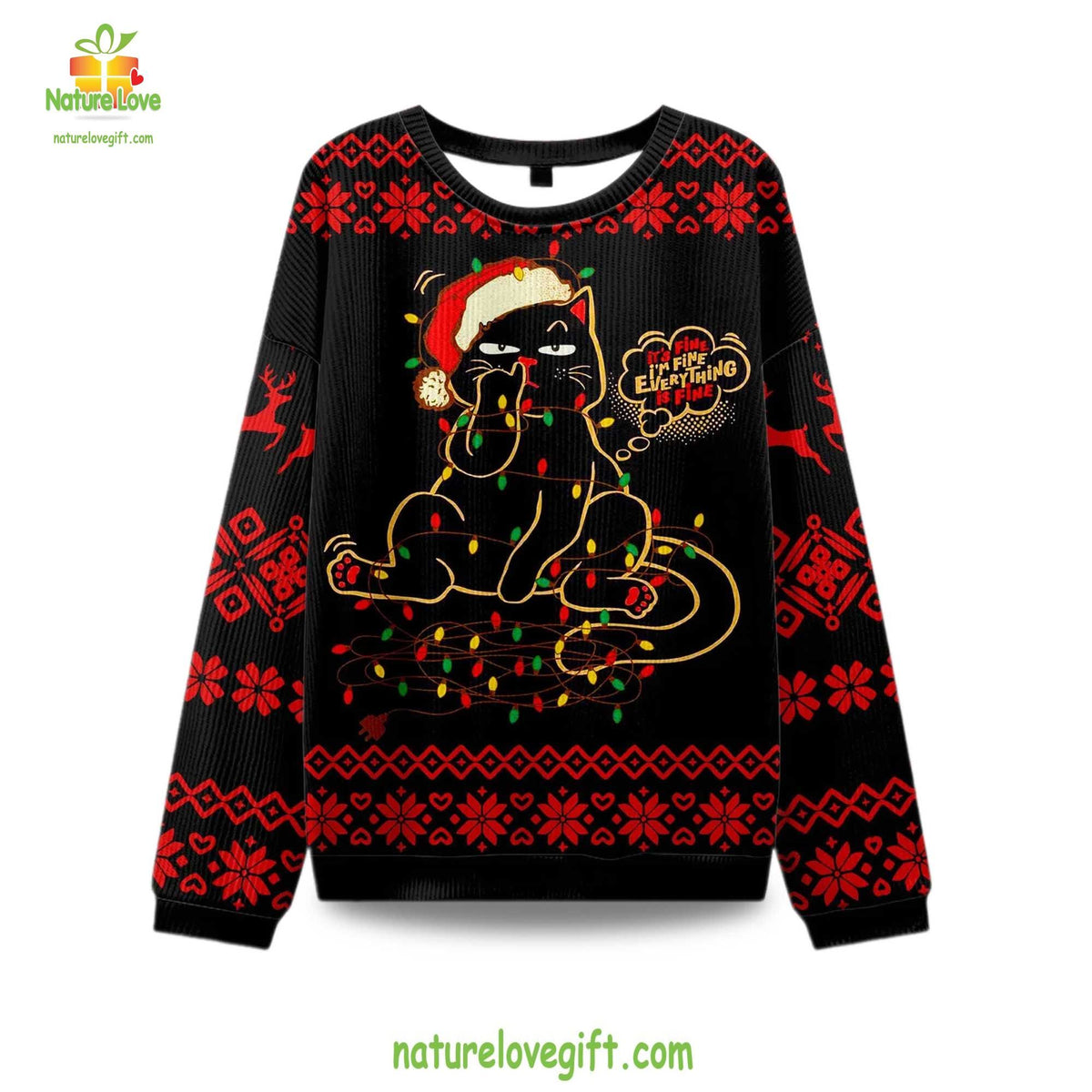 Its Fine Im Fine Everything Is Fine Ugly Christmas Sweater - Holiday Gift product image