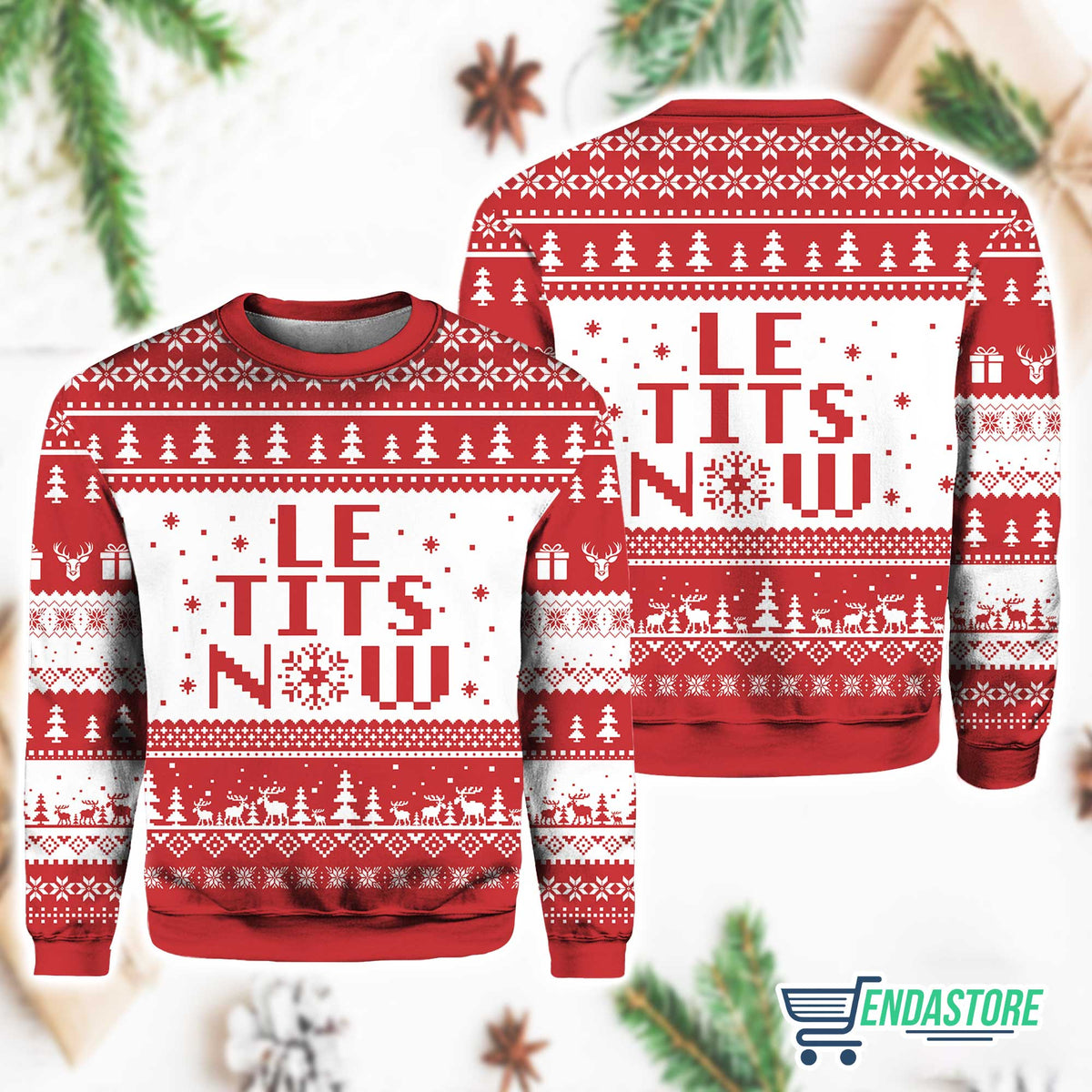 Le Tits Now 3D Ugly Christmas Sweater - Holiday Gift product image