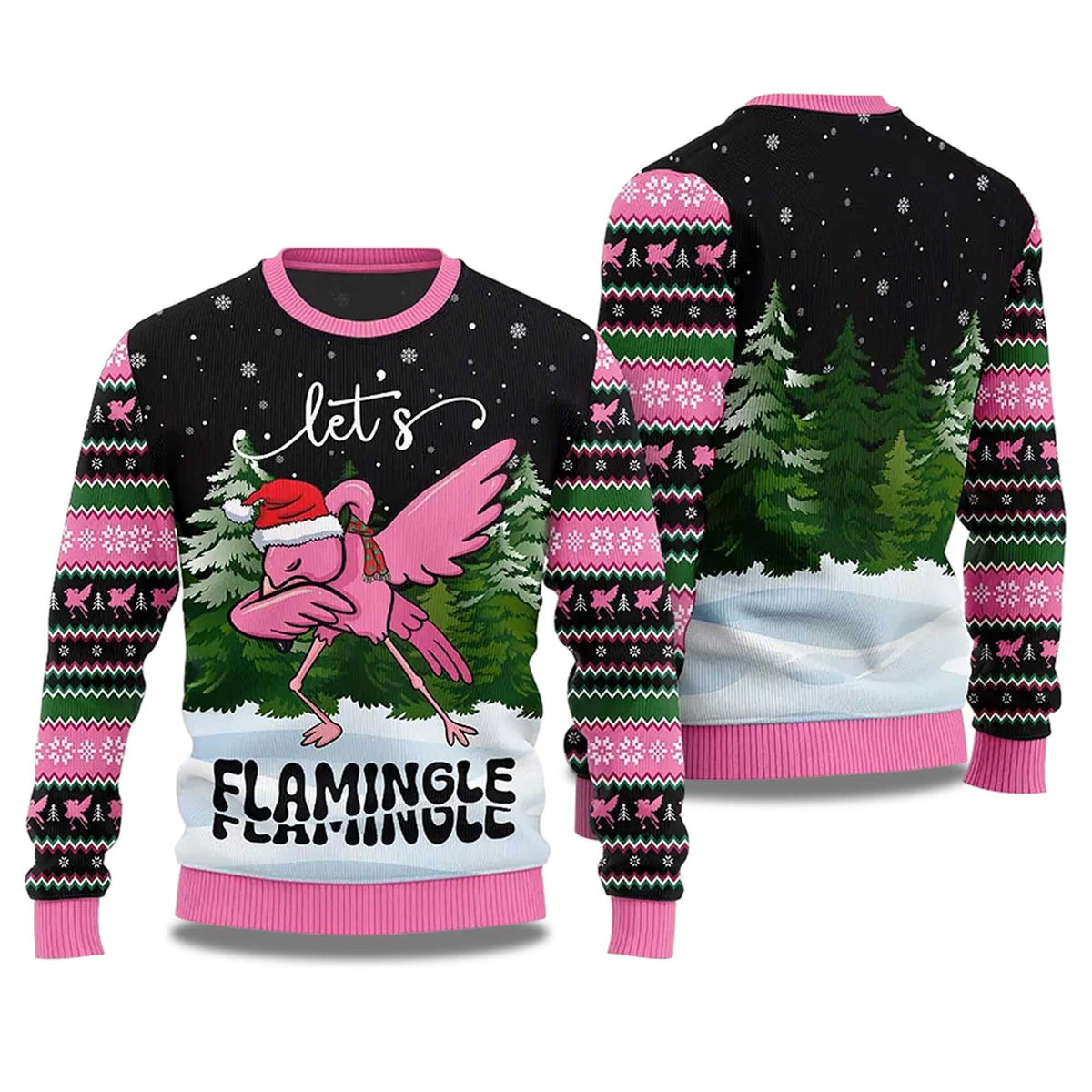 Let’s Flamingle Ugly Christmas Sweater - Holiday Gift product image