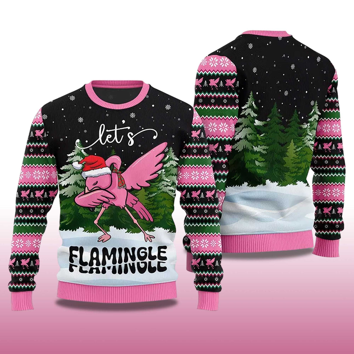 Let’s Flamingle Ugly Christmas Sweater - Holiday Gift product image 4