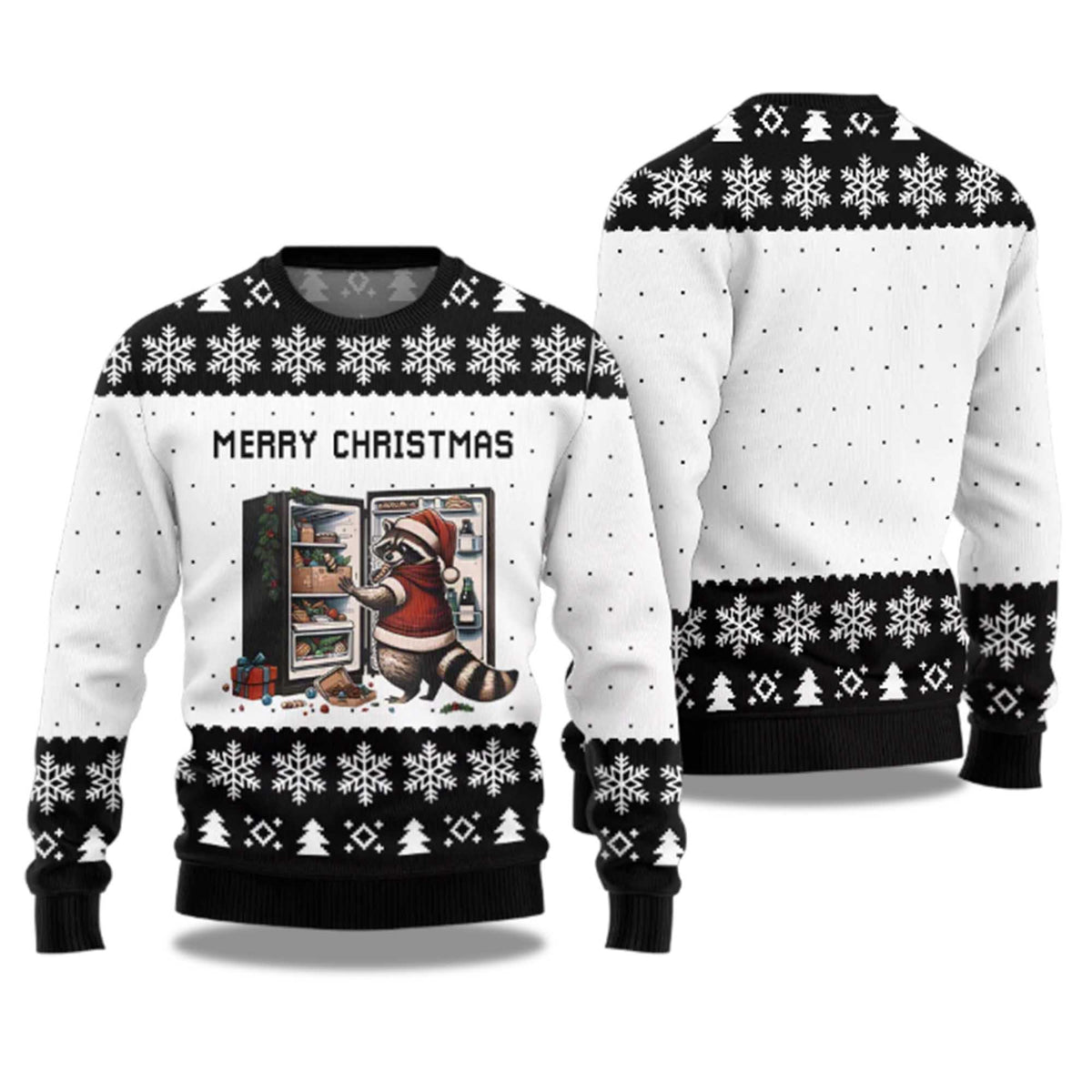 Merry Christmas Raccoon Ugly Christmas Sweater - Holiday Gift product image