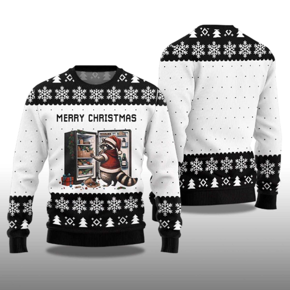 Merry Christmas Raccoon Ugly Christmas Sweater - Holiday Gift product image 4