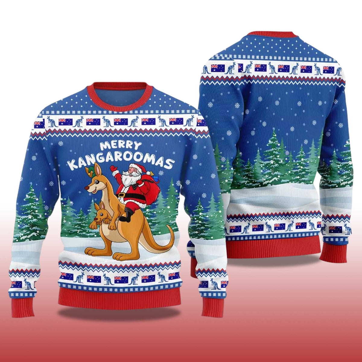 Merry Kangaroomas Ugly Christmas Sweater - Holiday Gift product image 4