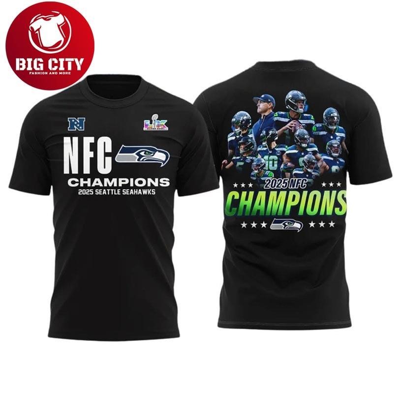 2025 NFC Champions Seahawks Two Sided - Adult & Kids T-Shirts, Sweatshirts & Hoodies apparel design preview 1