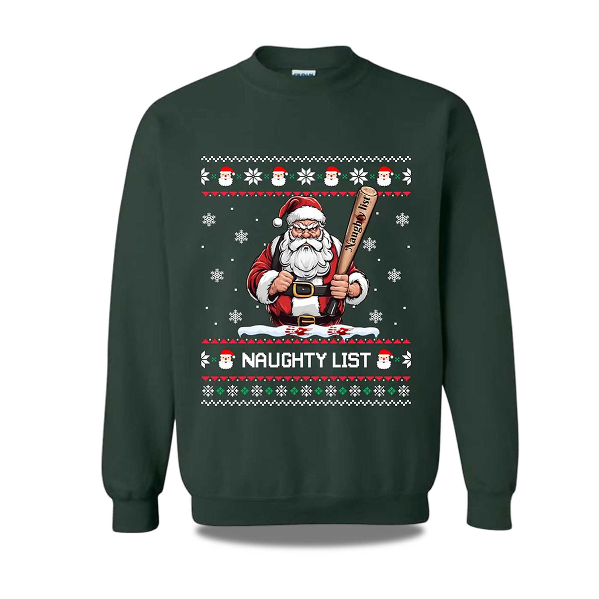 Naughty List Santa Ugly Christmas Sweater - Holiday Gift product image