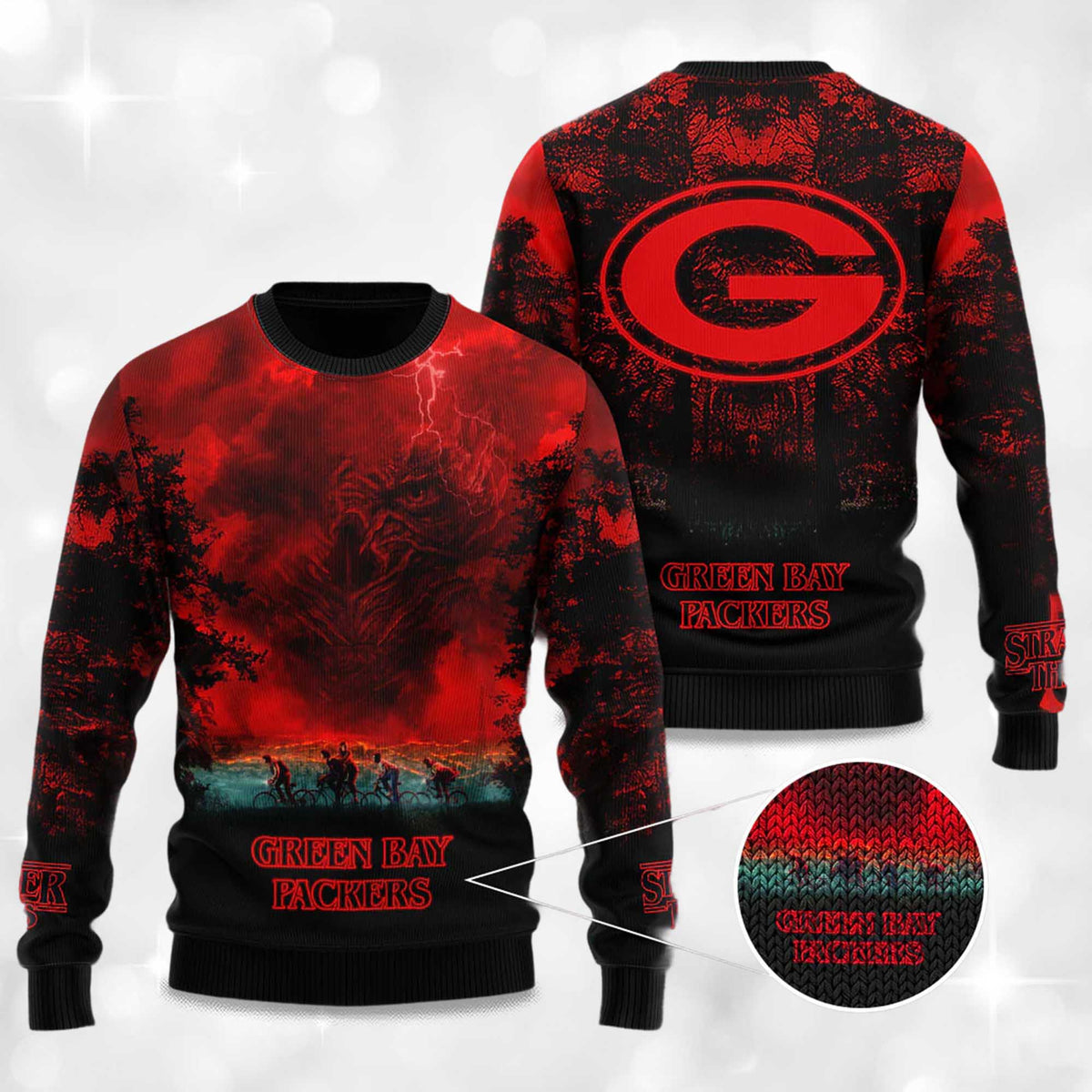 Packers Stranger Things Ugly Christmas Sweater - Gift Idea product image 4